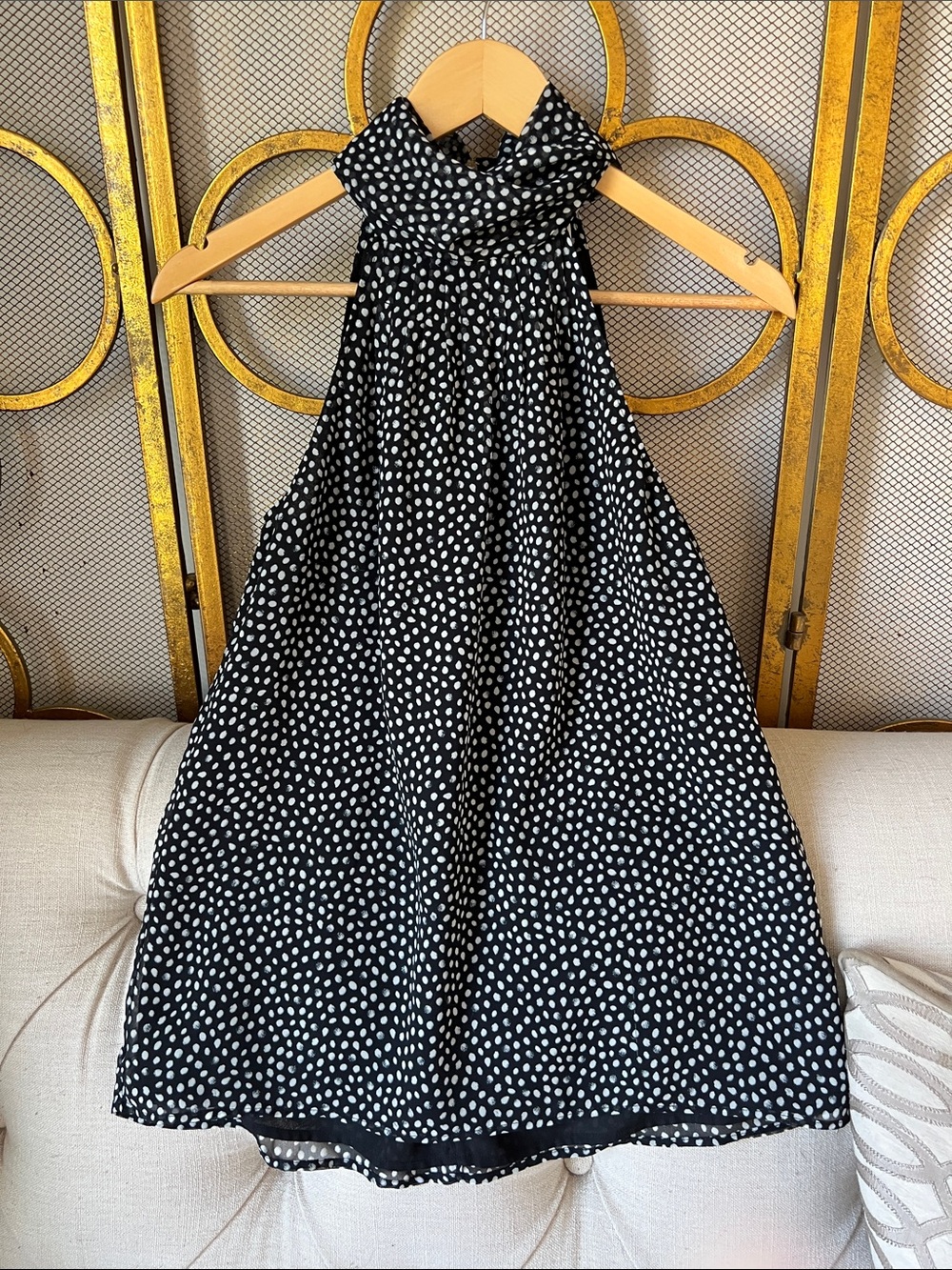 MICHAEL Michael Kors Black and White Polka Dot Halter Top